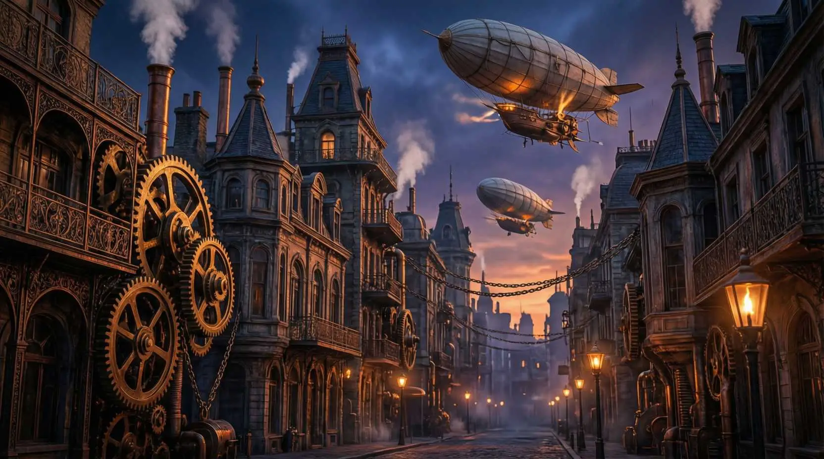 A steampunk city