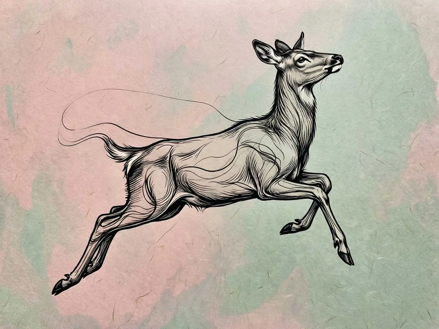 Leaping stag