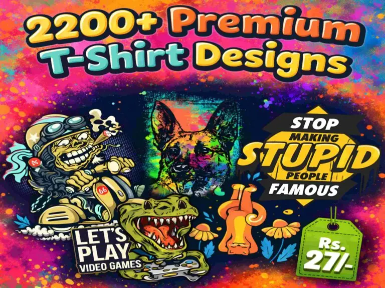 2200+ T-Shirt Design Premium Bundle – Worldwide POD Ready Graphics