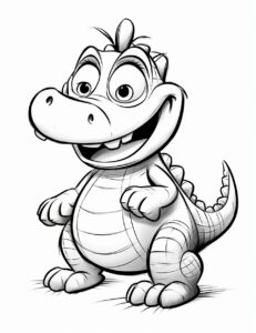 Kids Coloring Pages— Cute Crocodile