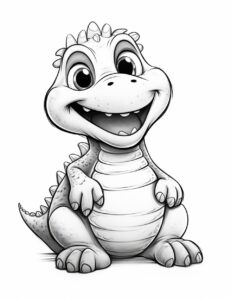 Kids Coloring Pages— Cute Crocodile