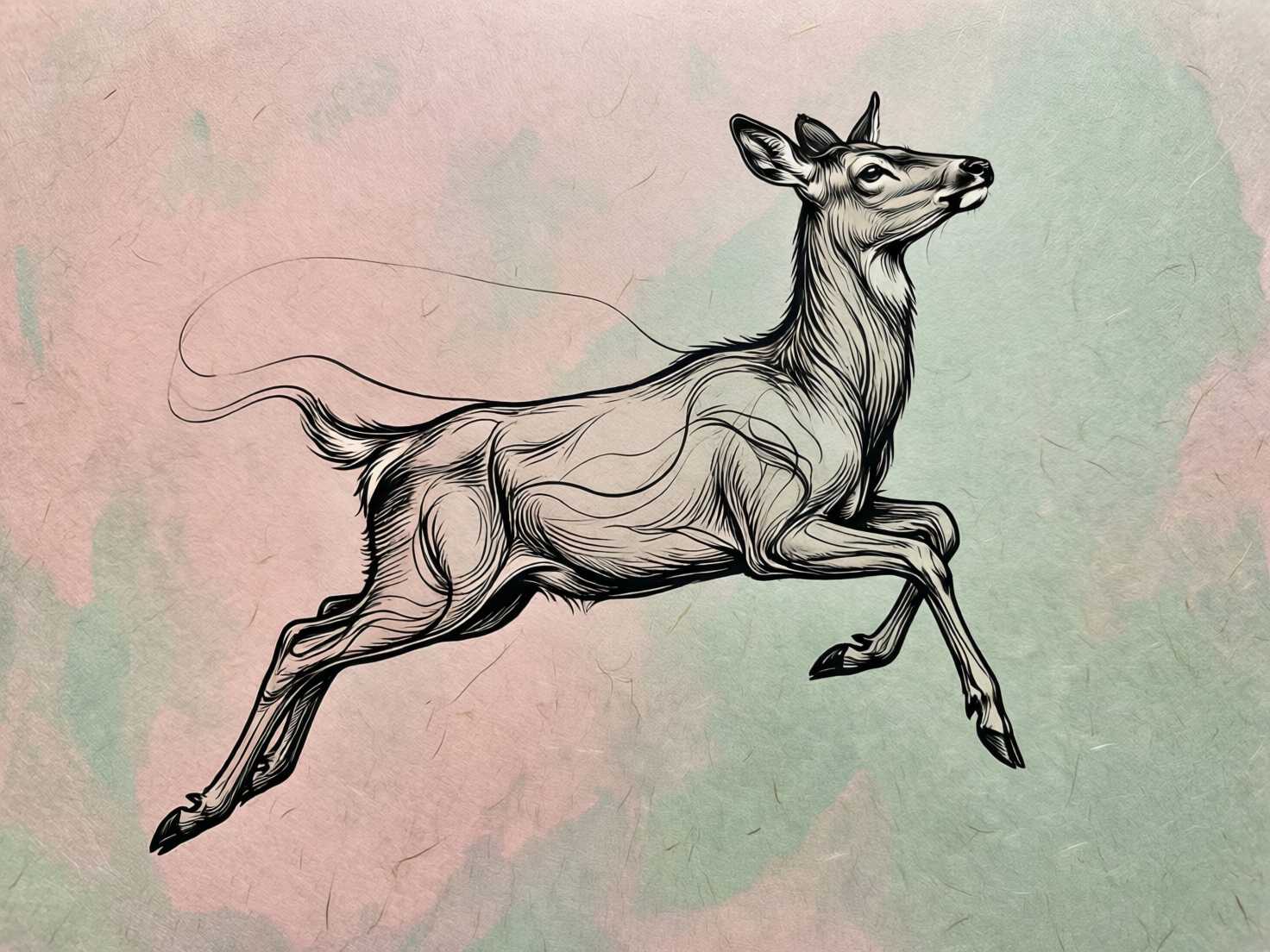 Leaping stag