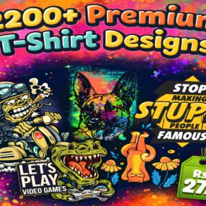 2200+ T-Shirt Design Premium Bundle – Worldwide POD Ready Graphics